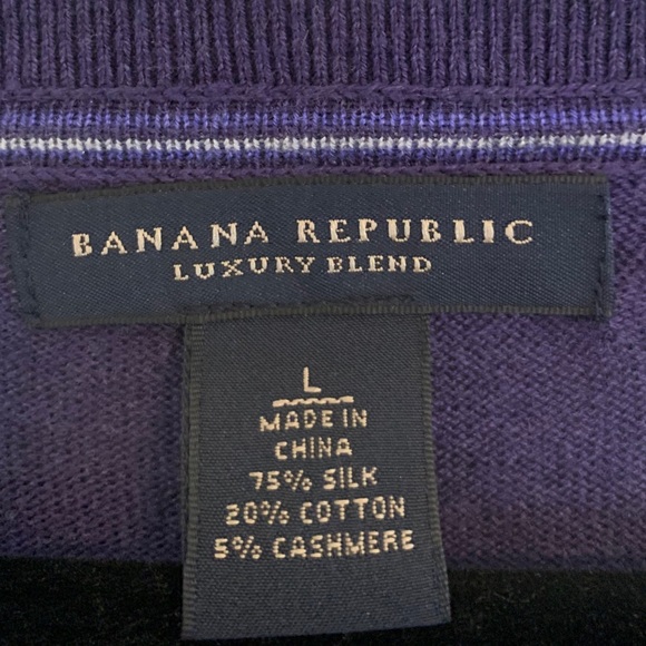 Banana Republic beautiful cashmere men’s navy sweater large L perfect condition - Picture 3 of 3